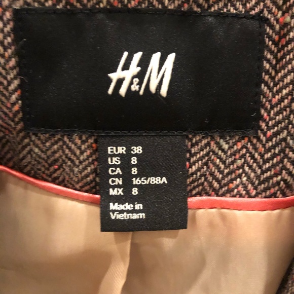 H&M Women’s Fitted Blazer Herringbow Pattern - Picture 4 of 4